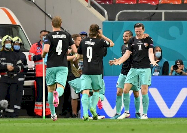 сборная Австрии в матче против Северной Македонии, Getty Images