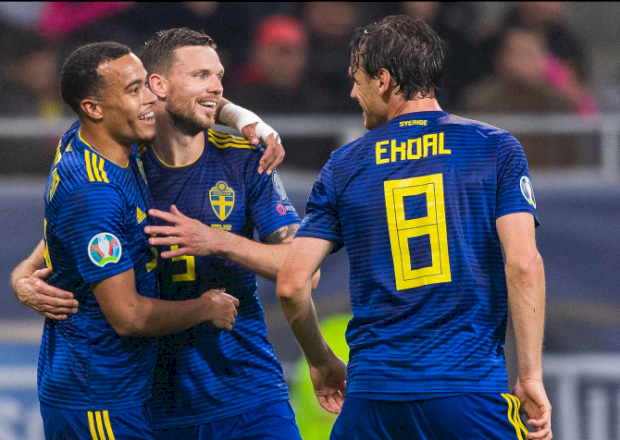 Швеция празднует победу, svenskfotboll.se