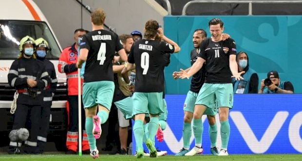 сборная Австрии в матче против Северной Македонии, Getty Images