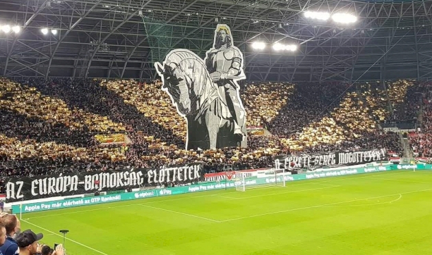 Венгерские болельщики во время матча Венгрия - Словакия, фото twitter.com/MLSZhivatalos